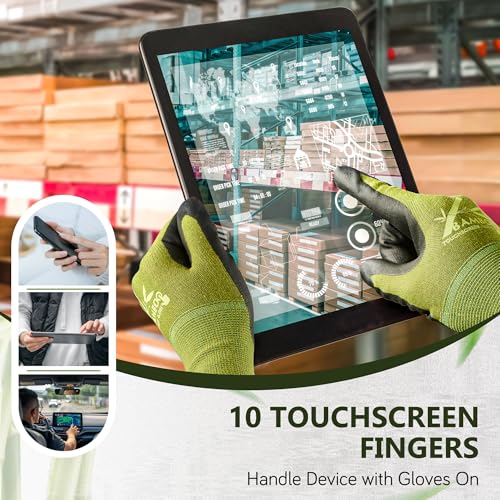 COOLJOB 2 Pairs Gardening Working Gloves, Touchscreen, Nitrile Coated, XXL - size: XX-Large (Pack of 2)