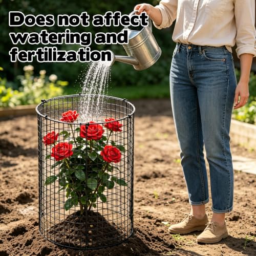 45 Pcs 24” x 12” Large Wire Plant Protector from Animals with Metal Cover, 15 Pack Metal Plant Cage Chicken Wire Cloche with 15Pcs Metal Covers to Keep Animals Out, Garden Protection Bunny Barricade - size: 15 Pack 24'' x 12'' with 15 Pcs 12'' Cover