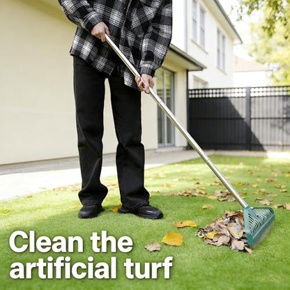 YEELOR Artificial Turf Rake with Long Handle for Cleaning & Fluffing Lawns