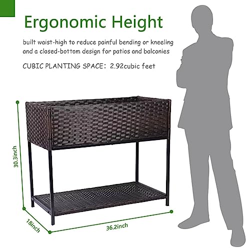 WONDER GARDEN Raised Garden Bed-Planter Box - Elevated Raised Garden Beds Outdoor with Legs & Storage Shelf for Vegetables Flower Herb Backyard Patio