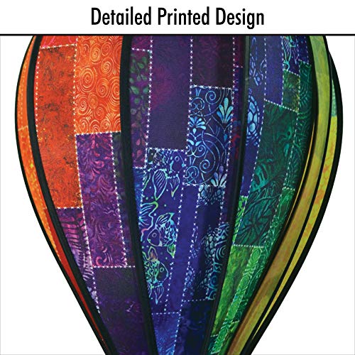 In the Breeze 0995 Batik Quilt Hot Air Balloon Spinner, 10-Panel - color: Batik Quilt