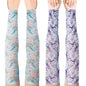 PAMASE Arm Sleeves Gardening Gifts for Women - Outdoor UV Protection Cover for Plant Lover Running Biking Driving - color: Light Blue Flower