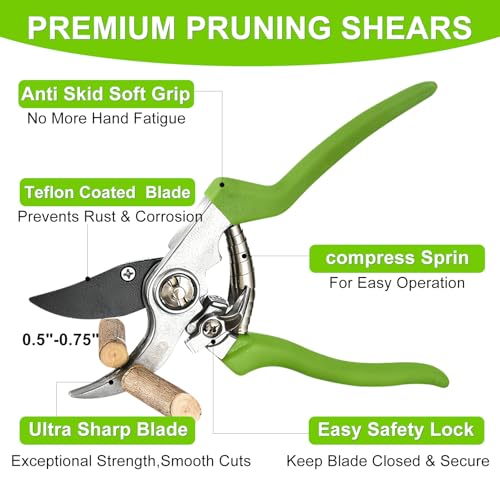 2Pcs Garden Shears Set, High Carbon Steel Pruning Loppers - style: Classic