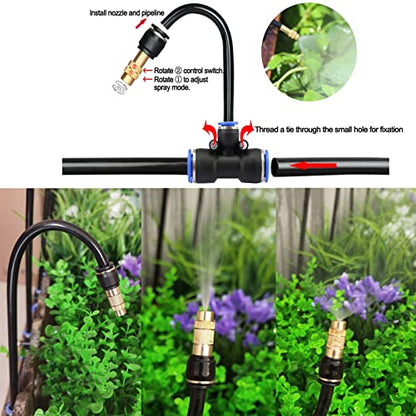 50FT Drip Irrigation System, Tool-Free Quick Connectors - size: 15M