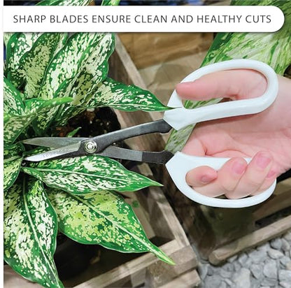 8-Inch Precision Plant Trimming & Pruning Scissors - White
