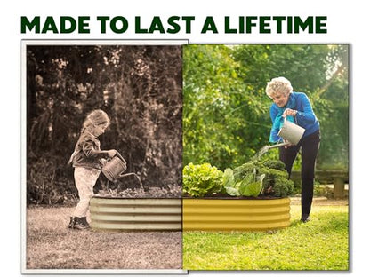 Plant & Plot Galvanized Raised Garden Beds Outdoor // 4×2×1 ft (2-Pack) Planter Raised Beds for Gardening, Vegetables, Flowers (Yellow) // Large Metal Garden Box - color: Yellow