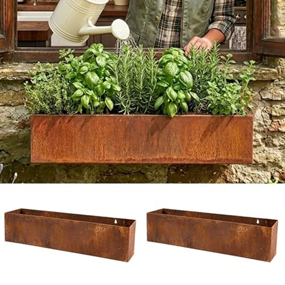 LaLaGreen Outdoor Wall Planters (24in, 2 Pack) Metal Hanging Flower Pots - size: 30" x 2 Pack