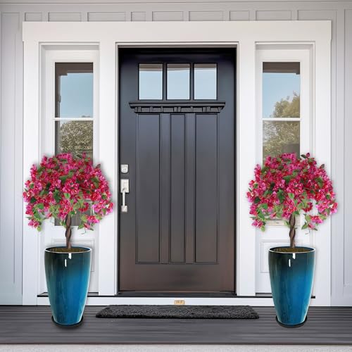2PCS 21in Tall Planter for Outdoor Plants Large Flower Pots Blue - color: Blue