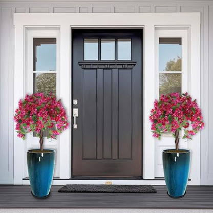 2PCS 21in Tall Planter for Outdoor Plants Large Flower Pots Blue - color: Blue