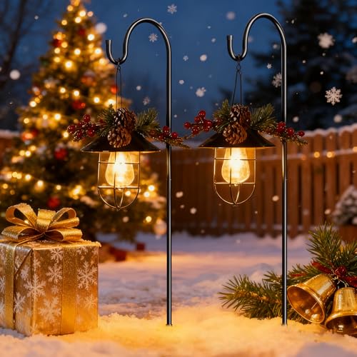 GOFORWILD 2 Pack 33 Inch Metal Shepherd Hooks for Bird Feeder Outdoor - size: 33 Inch