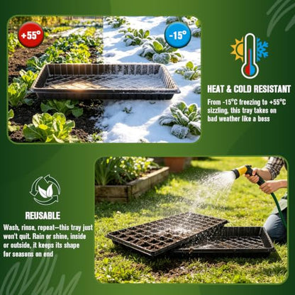 20 Pack Seed Starter Trays Heavy Duty Plastic Seedling Trays kit