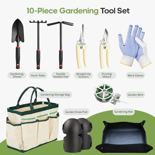 Gardening Tools, 10PCS Garden Hand Tools for Gardening