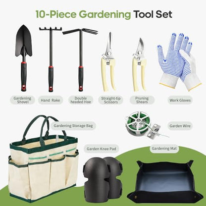 Gardening Tools, 10PCS Garden Hand Tools for Gardening