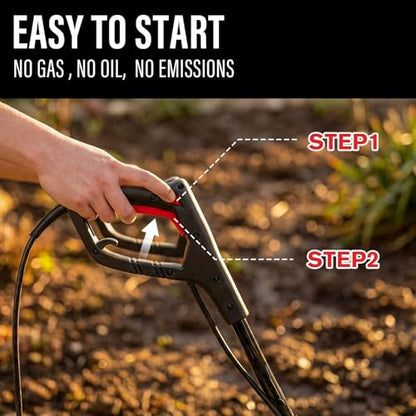 MZK 12-Inch 10.5A Electric Tiller Cultivator,Garden Rototiller 8-Inch Depth - size: 12inch