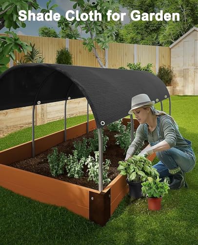Shade Cloth 90% 8x20ft, Tear Resistant Sun Shade Net with Grommets - size: 90%-8x20ft（2.4x6m）