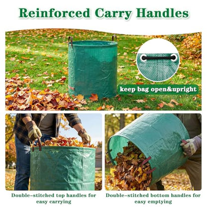 FEED GARDEN 72 Gallon Reusable Yard Waste Bags, 3 Pack