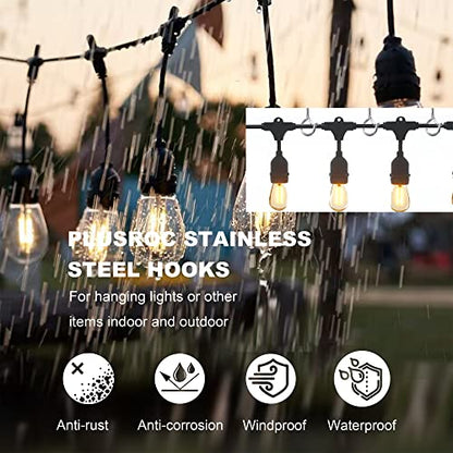 PlusRoc 20 Pack Screw Hooks for Hanging Outdoor Lights(Stainless Steel) - color: Stainless Steel Silver