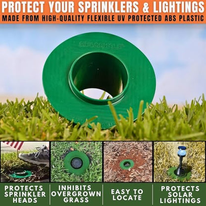 GRASSHOLE Sprinkler Head Guard Protector - Donut-Style, Prevents Mower Damage - 10 Pack - ABS Plastic - size: 10 Pack
