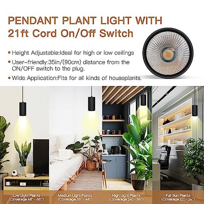 STERREN Plant Grow Light,Led Pendant Light for Indoor Plants - color: Black