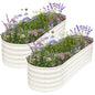 Galvanized Raised Garden Bed - 2 Pcs 6x2x1.4FT Planter Box, White - color: White, size: 6x2x1.4ft