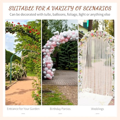 Outsunny 82'' Decorative Metal Garden Trellis Arch Durable Steel Tubing