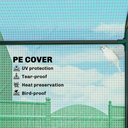 Outsunny 6' x 3' x 5' Portable Walk-in Greenhouse with PE Cover Green - style: PE