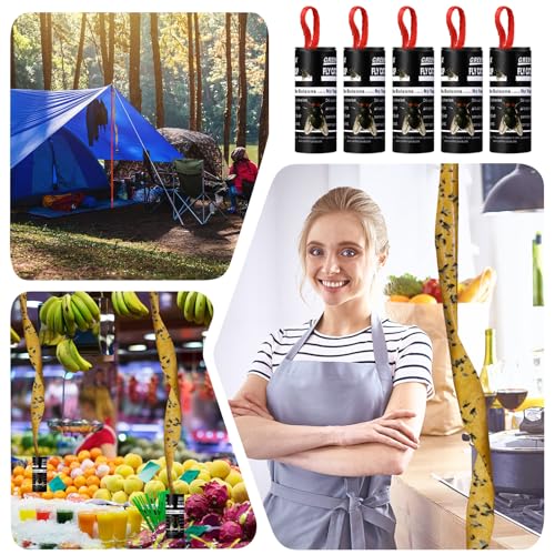 Qualirey 80 Pack Fly Strips Sticky Hanging Indoor Outdoor,Black - color: Black