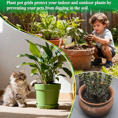 Plant Pot Grids 15.7 Inch Cuttable Soil Cover Protector from Animals - color: 6pcs