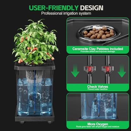 SPECILITE 7 Gallon 2 Buckets DWC Hydroponics Grow System with Wheels