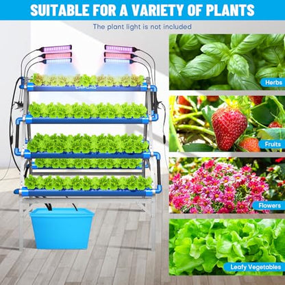 A-Type 72 Plant Sites Hydroponics Growing System Kit with Light Blocking