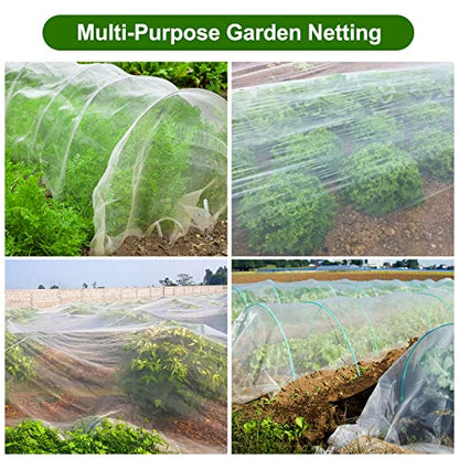 Jevrench 8 x 25 ft Garden Netting Row Cover, Ultra Fine Mesh for Plants - size: 8ft x 25ft