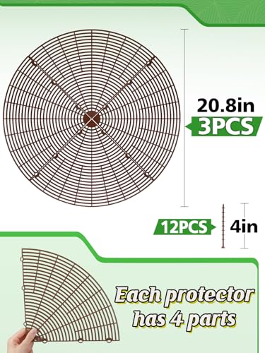 ANPHSIN 3 Plant Pot Grid Cover Protectors from Animals, 20.8" Dia - size: 20.8"