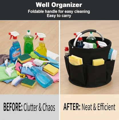 Cleaning Caddy with Handle,Cleaning Tool Supplies Organizer Foldable Bucket - color: STYLE-01