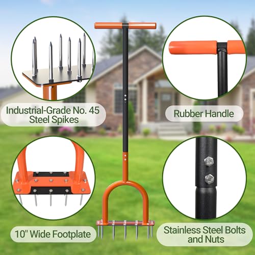 39in Lawn Aerator Manual Yard Grass Aerator Aeration Tool