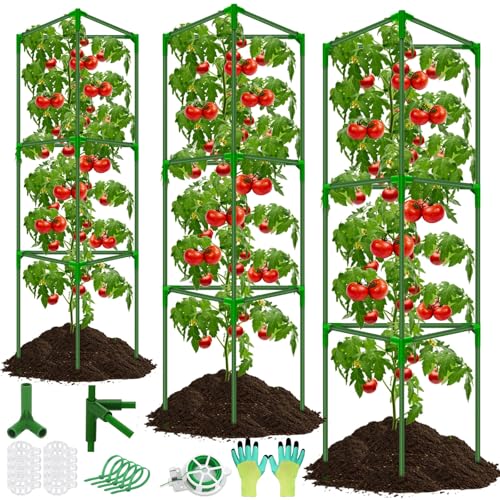 Tomato Cages for Garden,3 Pack Tomato Cage Trellis,Garden Cage Heavy Duty - color: 3 Pack