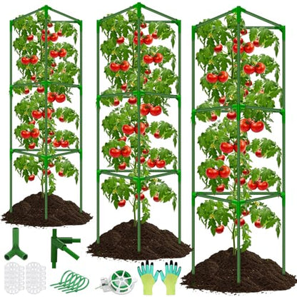 Tomato Cages for Garden,3 Pack Tomato Cage Trellis,Garden Cage Heavy Duty - color: 3 Pack