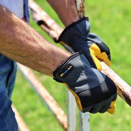 Wells Lamont Men's HydraHyde Leather Water-Resistant Work Gloves, Large - size: Large (Pack of 1)