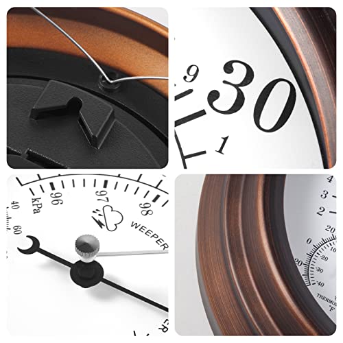 8 in Steel Barometer Thermometer Hygrometer Weather Station Wall Mounted