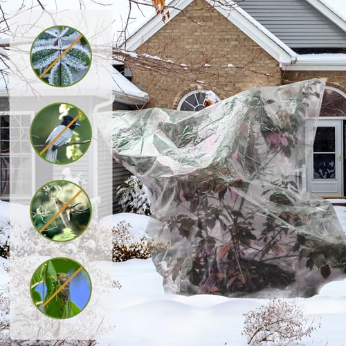 2 Pcs Large Clear Plant Cover Freeze Protection with Drawstring - size: 47.2’’x70.8’’ 2PCS