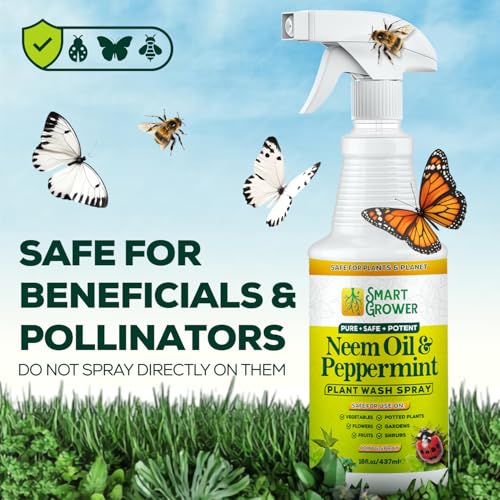Neem Oil Spray for Plants with Peppermint Oil. Indoor & Outdoor Plant Use - size: 16 Fl Oz