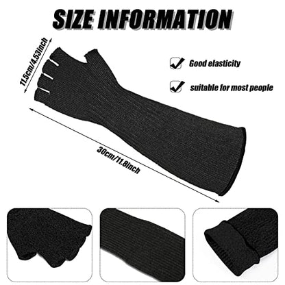 JenPen 3 Pairs Arm Sleeves Cut Resistant Level 5 - color: Black, size: Medium