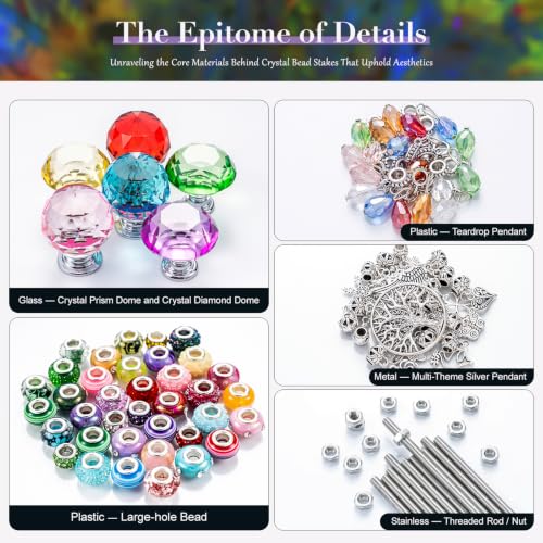 16in Extra Long Beaded Garden Stakes kit, 306Pcs DIY Fairy Wand - color: Multiple Colors