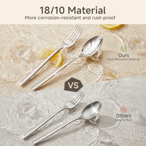 KINGSTONE 16-Piece 8-Inch Dinner Forks, 18/10 Stainless Steel Table Forks - size: 16