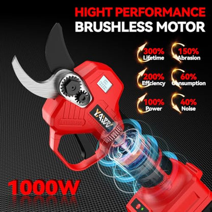 Electric Pruning Shears for Milwaukee M18 Battery, Portable Cordless Pruning Shears with LCD Display＆SK5 Blades, Adjustable Cutting Diameter 0.8-1.2 Inch for Gardening Tree Pruning(Tool Only) - style: For Milwaukee