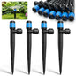 30 Pack Drip Irrigation Emitters, Adjustable 360° Drippers for 1/4" Tubing