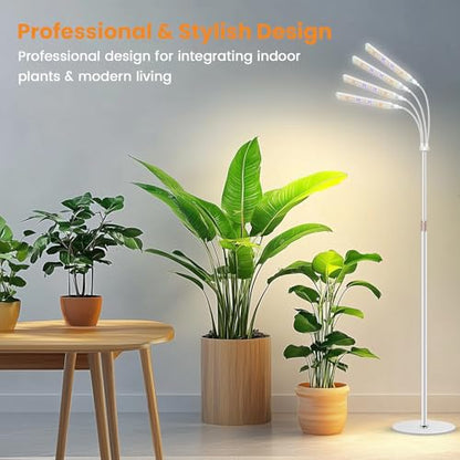 Kullsinss Floor Grow Lights for Indoor Plants with Stand, 4-Head 228 LEDs - color: 4 Heads (White)