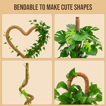 Craft911 Moss Pole Monstera Plant Support, 2 Pack 64" Bendable - size: 2-Pack (64 in)