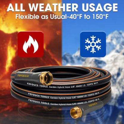 Garden Hose 3ft x 5/8", Heavy Duty Water Hose, Kink Resistant - color: Black, size: 3FT