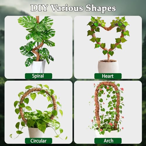 2 Pack 48" Monstera Plants Bendable Moss Pole for Climbing
