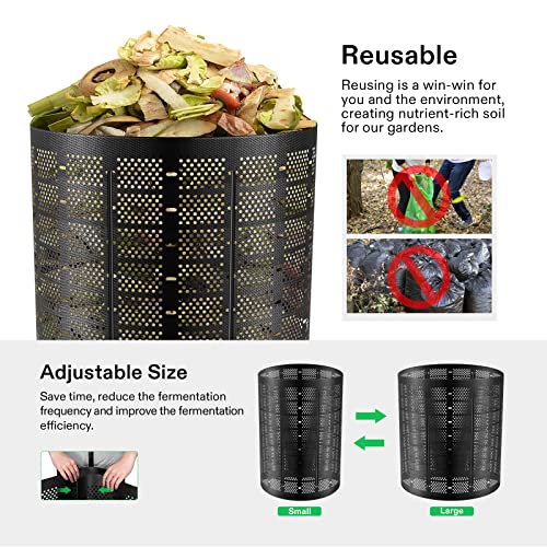 VIVOSUN 220 Gallon Outdoor Compost Bin, Expandable Composter - size: 220 Gallon